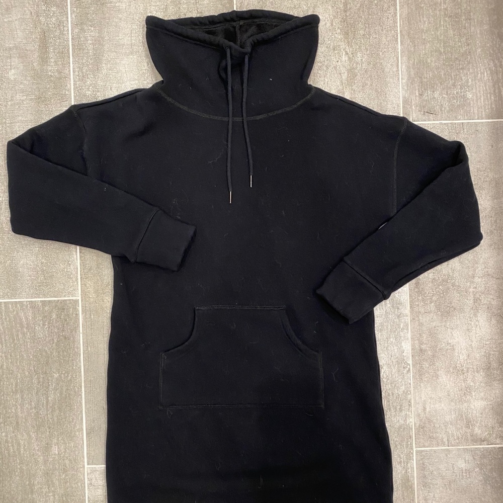 Funnel neck oversized tunic length sweatshirt